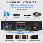 Starklok 7.2 Channel 1000W Surround Stereo Receiver Bluetooth Audio Power Amplifiers for Home Theater Stereo System