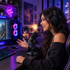 Gaming Microphone for PC Computer PS5 PS4 Laptop, XLR USB Streaming Microphone with Boom Arm, Stand, RGB, Mute Button, Gain Control for Recording, Podcast