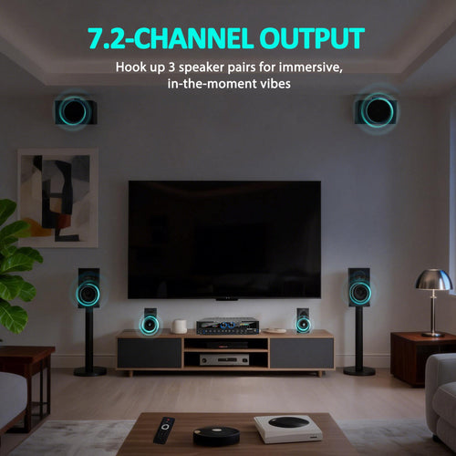 Starklok 7.2 Channel 1000W Surround Stereo Receiver Bluetooth Audio Power Amplifiers for Home Theater Stereo System