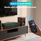 Starklok Optical/Coaxial 1200W Surround Stereo Receiver, Bluetooth Audio Power Amplifiers for Home Theater Stereo System