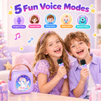 Mini Karaoke Machine for Adults & Kids, Christmas Birthday Gifts for Girls, Colorful LED Portable Bluetooth Singing Speaker Karaoke Machine with 2 Mics